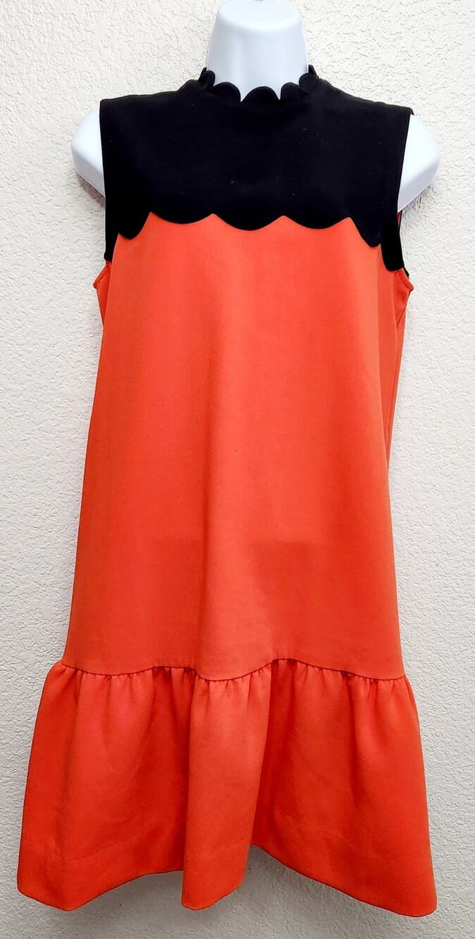 Victoria Beckham For Target Red Black Sleeveless Shift Dress Small Mock Neck